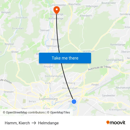 Hamm, Kierch to Helmdange map