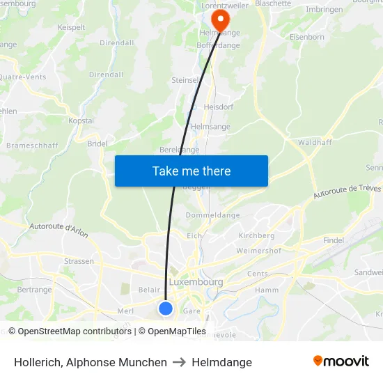 Hollerich, Alphonse Munchen to Helmdange map