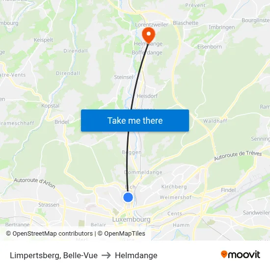 Limpertsberg, Belle-Vue to Helmdange map