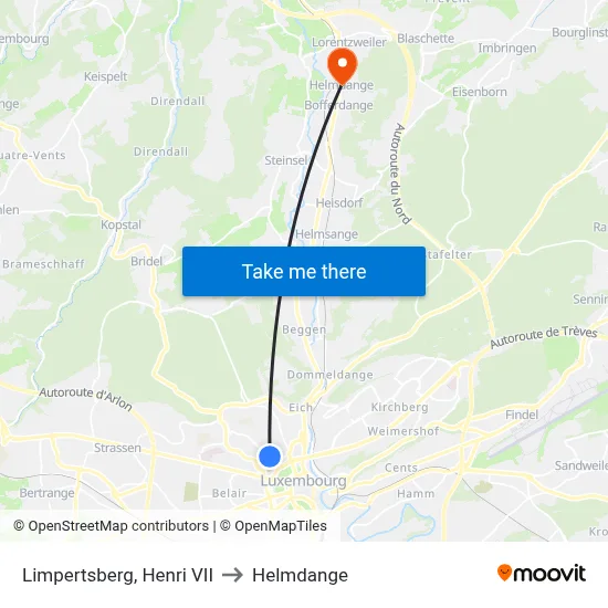 Limpertsberg, Henri VII to Helmdange map