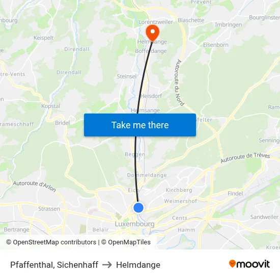 Pfaffenthal, Sichenhaff to Helmdange map