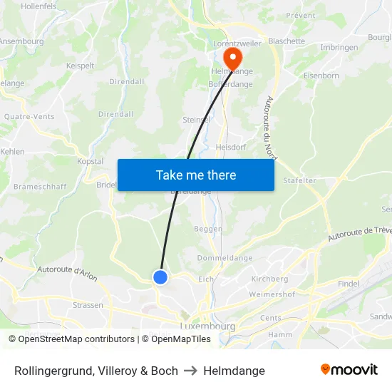 Rollingergrund, Villeroy & Boch to Helmdange map