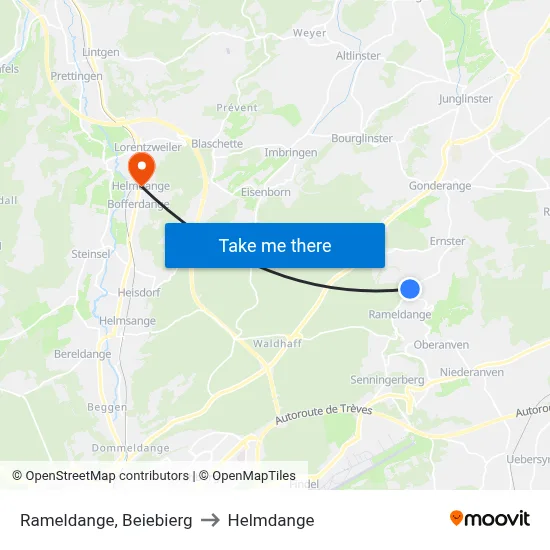 Rameldange, Beiebierg to Helmdange map