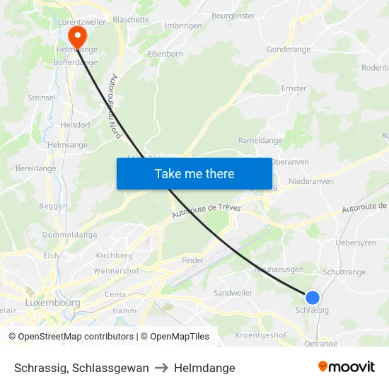 Schrassig, Schlassgewan to Helmdange map