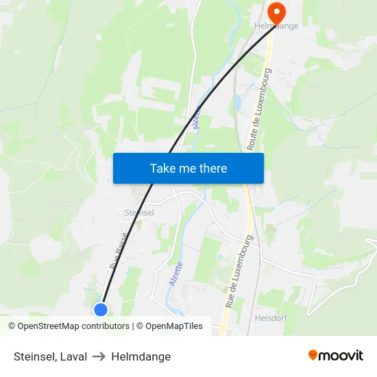 Steinsel, Laval to Helmdange map