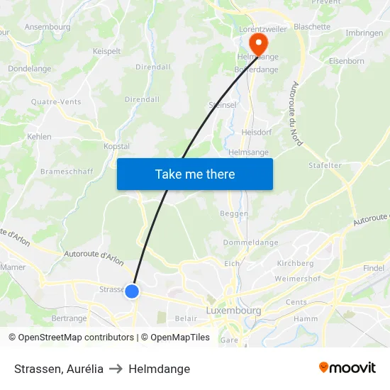 Strassen, Aurélia to Helmdange map