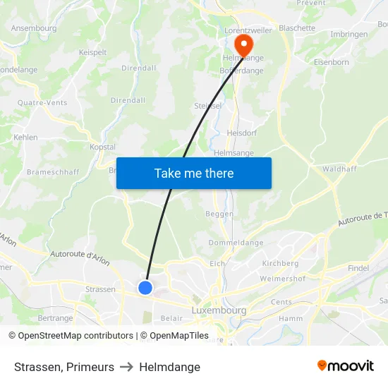 Strassen, Primeurs to Helmdange map