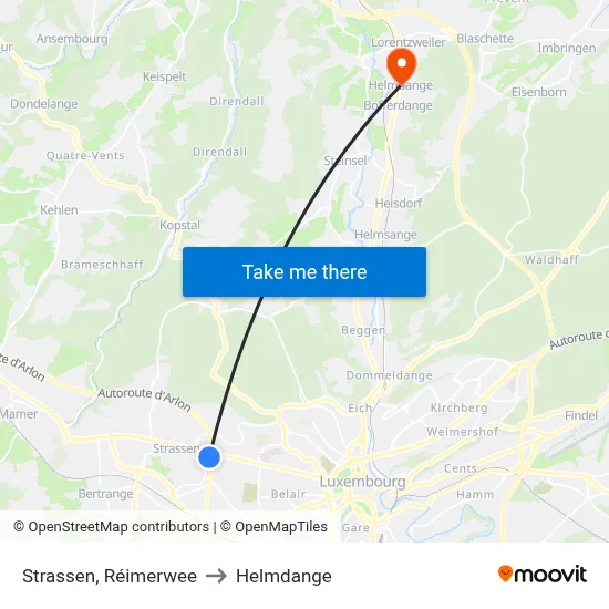 Strassen, Réimerwee to Helmdange map