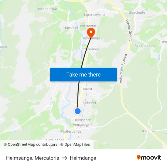 Helmsange, Mercatoris to Helmdange map