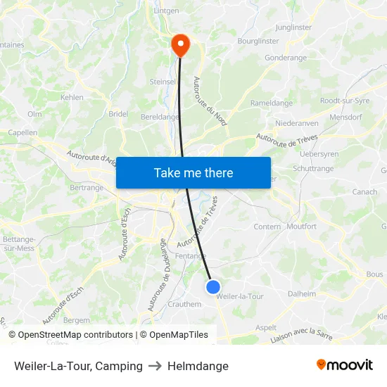 Weiler-La-Tour, Camping to Helmdange map