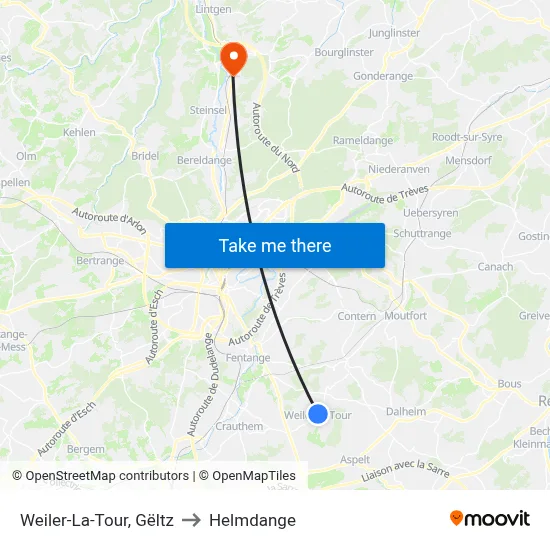Weiler-La-Tour, Gëltz to Helmdange map