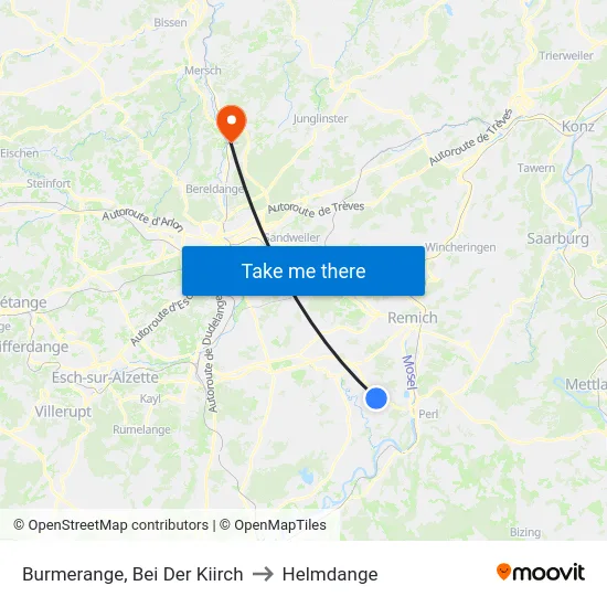 Burmerange, Bei Der Kiirch to Helmdange map