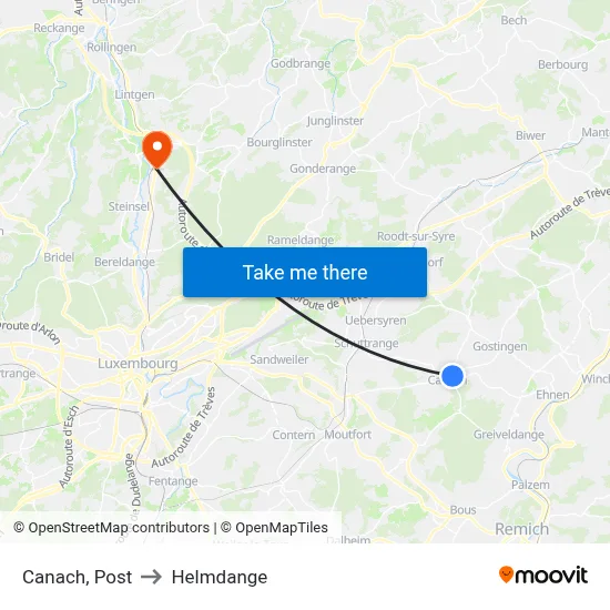 Canach, Post to Helmdange map