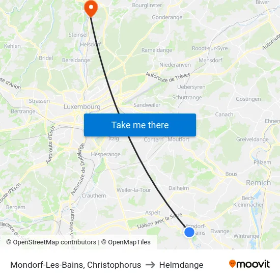 Mondorf-Les-Bains, Christophorus to Helmdange map