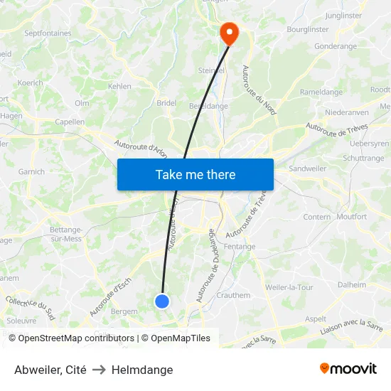 Abweiler, Cité to Helmdange map