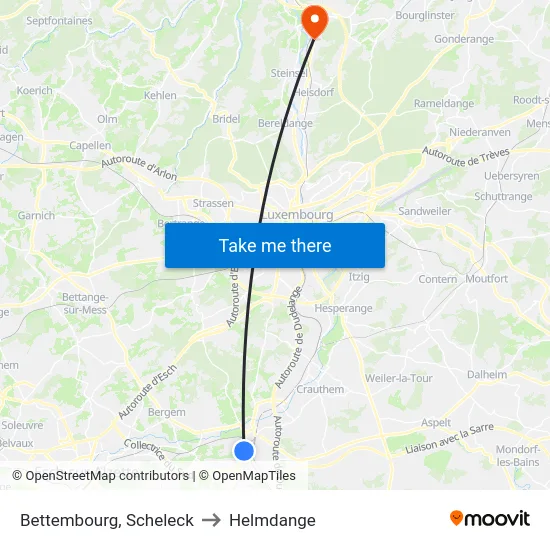 Bettembourg, Scheleck to Helmdange map