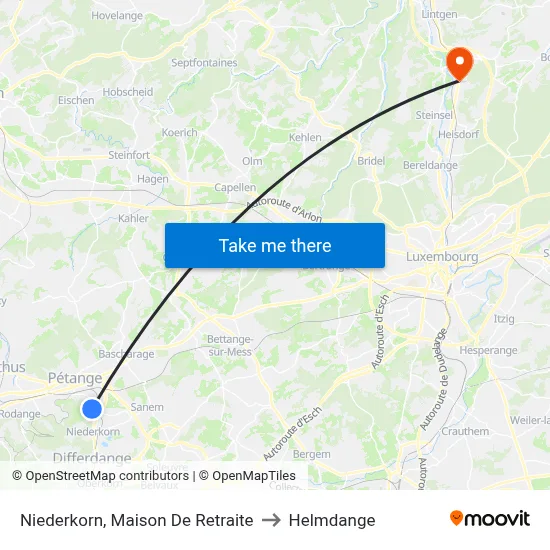 Niederkorn, Maison De Retraite to Helmdange map
