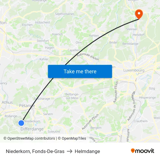 Niederkorn, Fonds-De-Gras to Helmdange map