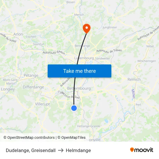 Dudelange, Greisendall to Helmdange map