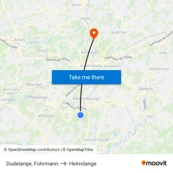Dudelange, Fohrmann to Helmdange map
