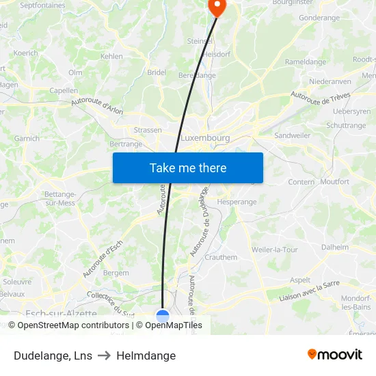 Dudelange, Lns to Helmdange map