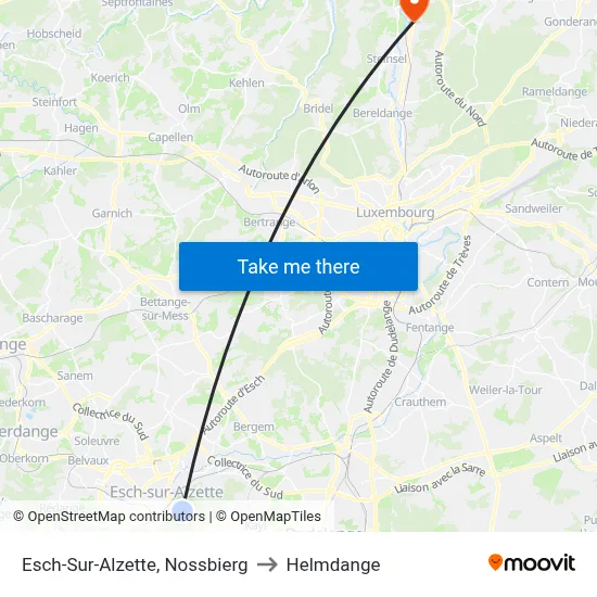 Esch-Sur-Alzette, Nossbierg to Helmdange map