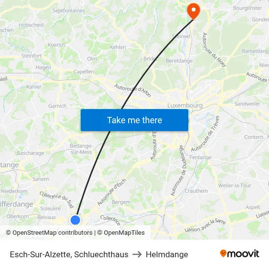 Esch-Sur-Alzette, Schluechthaus to Helmdange map
