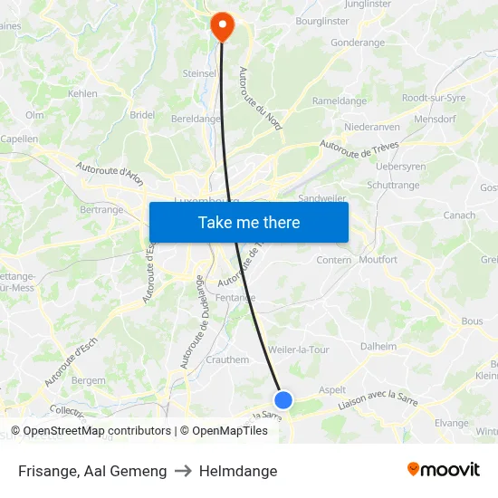 Frisange, Aal Gemeng to Helmdange map