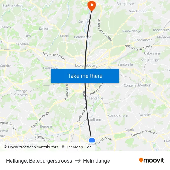 Hellange, Beteburgerstrooss to Helmdange map