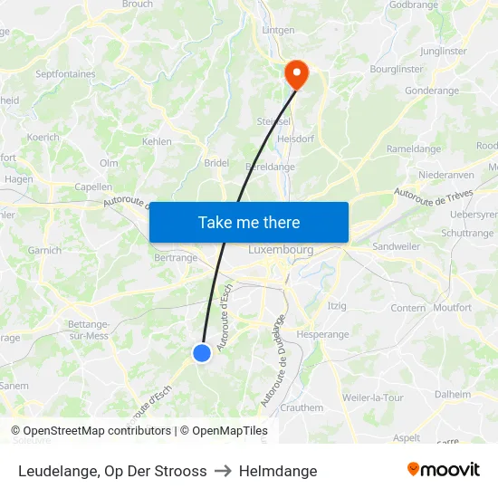 Leudelange, Op Der Strooss to Helmdange map