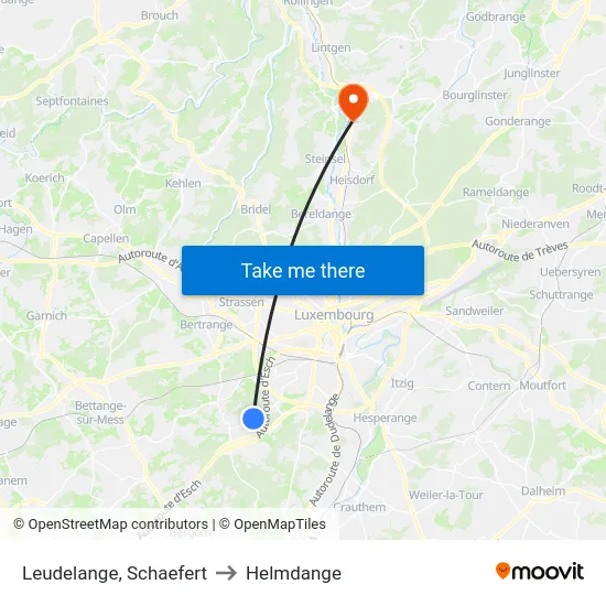 Leudelange, Schaefert to Helmdange map