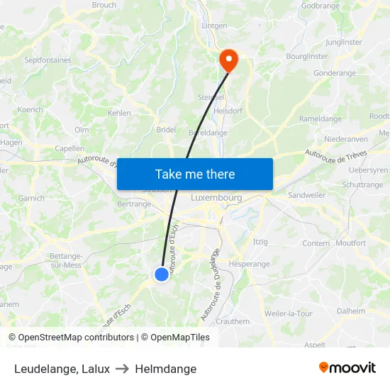 Leudelange, Lalux to Helmdange map
