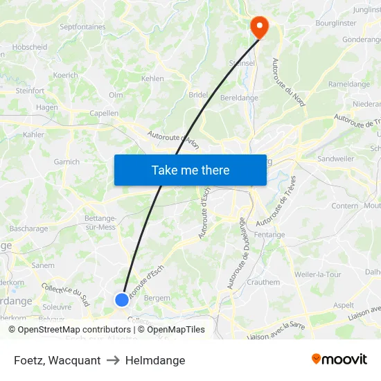 Foetz, Wacquant to Helmdange map