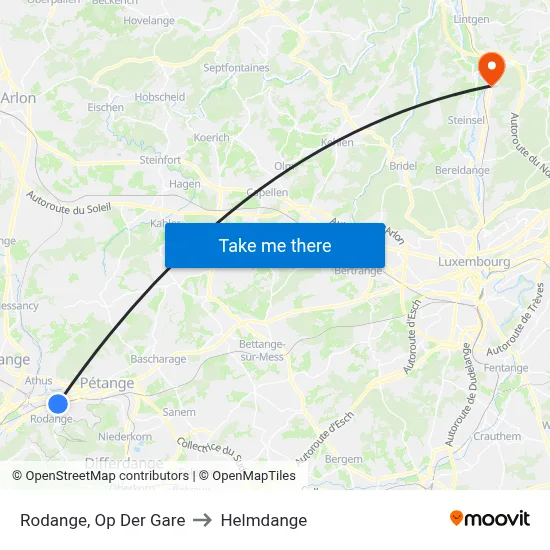 Rodange, Op Der Gare to Helmdange map