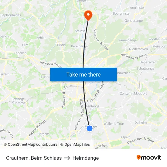 Crauthem, Beim Schlass to Helmdange map
