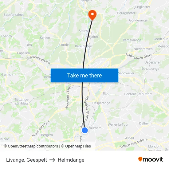 Livange, Geespelt to Helmdange map