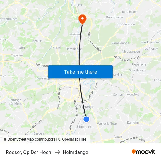 Roeser, Op Der Hoehl to Helmdange map