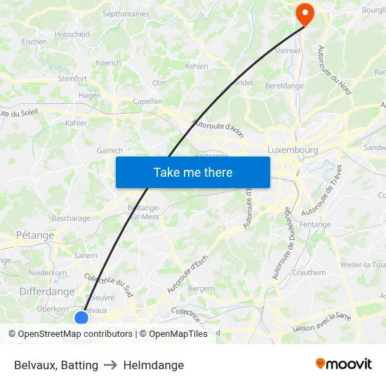 Belvaux, Batting to Helmdange map