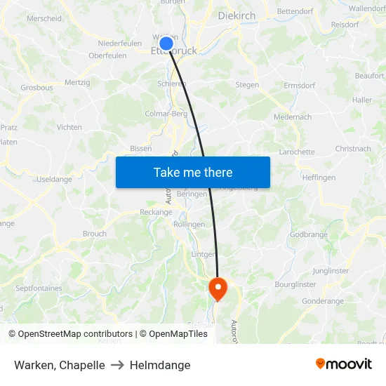 Warken, Chapelle to Helmdange map