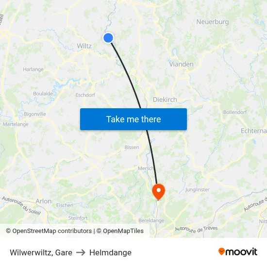 Wilwerwiltz, Gare to Helmdange map
