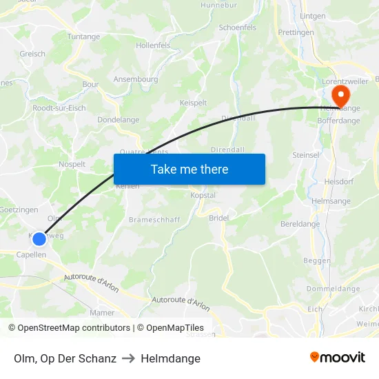 Olm, Op Der Schanz to Helmdange map