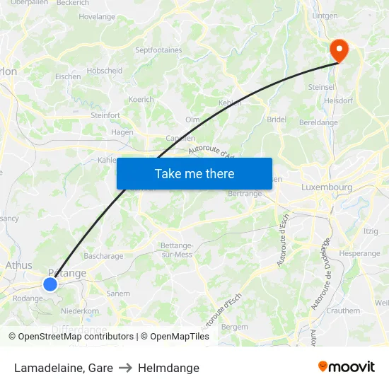 Lamadelaine, Gare to Helmdange map