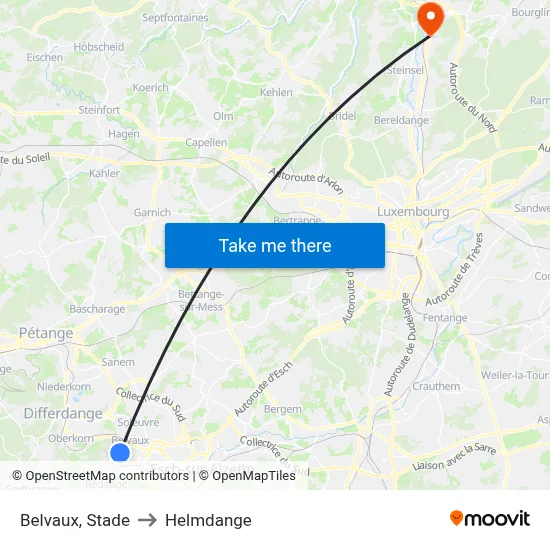Belvaux, Stade to Helmdange map
