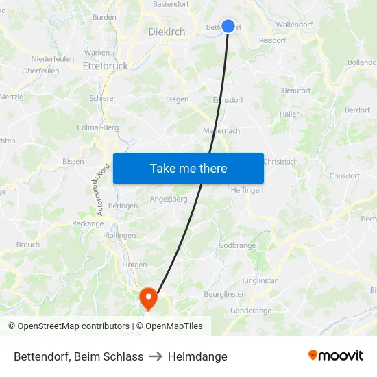 Bettendorf, Beim Schlass to Helmdange map