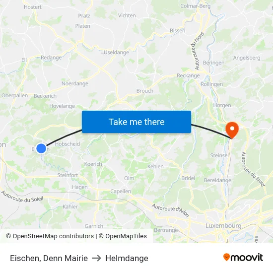 Eischen, Denn Mairie to Helmdange map