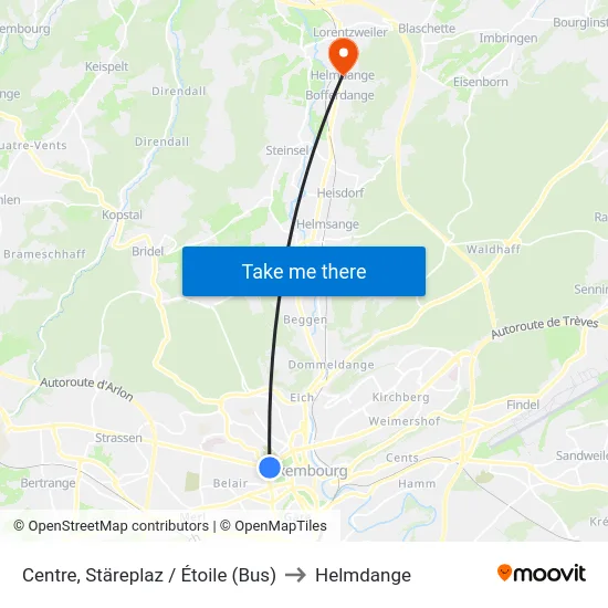 Centre, Stäreplaz / Étoile (Bus) to Helmdange map