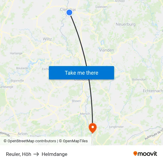 Reuler, Hôh to Helmdange map