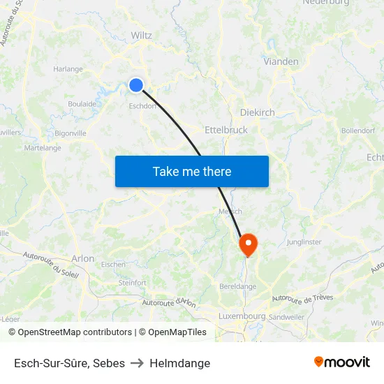 Esch-Sur-Sûre, Sebes to Helmdange map