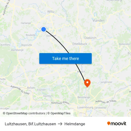 Lultzhausen, Bif.Lultzhausen to Helmdange map