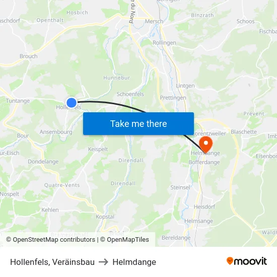 Hollenfels, Veräinsbau to Helmdange map